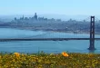 Golden Gate Bridge with San Francisco skyline backdrop.