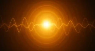 Abstract waves and light rays in golden colors.
